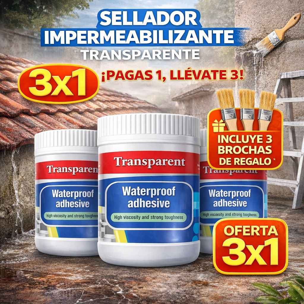 Sellador Impermeable 3x1 | ¡Repara filtraciones facilmente! +3 brocha de regalo
